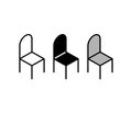 Chair sign icon set. Office chair symbol
