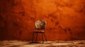 Rust Background Chair: Textured Post-apocalyptic Desert Art