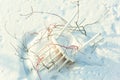 Chair in the snow, home office in winter Royalty Free Stock Photo