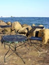Chair and table on the beach