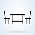 Chair table camp. vector Simple modern icon design illustration