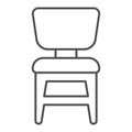Chair thin line icon, Furniture concept, Wooden chair sign on white background, armchair icon in outline style for Royalty Free Stock Photo