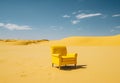 Chair For tourist On Sand Among Dune In Desert