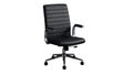 Black office chair with horizontal ribbed padding on backrest and seat Royalty Free Stock Photo