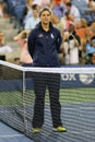 Chair umpire Marija Cicak before first round match between Serena Williams and Taylor Townsend at US Open 2014 Royalty Free Stock Photo