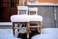 The chair under snow