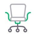 Chair vector color line icon