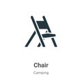 Chair vector icon on white background. Flat vector chair icon symbol sign from modern camping collection for mobile concept and