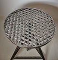 Chair from welded steel nuts - round seat top view