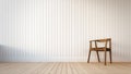 Chair and white wall with vertical stripes