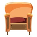 Chair with wood trim icon, cartoon style