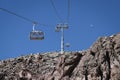 Chairlift goes up the mount Erciyes, Kayseri, Turkey Royalty Free Stock Photo