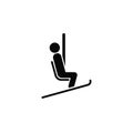 Chairlift, icon. Element of simple icon for websites, web design, mobile app, infographics. Thick line icon for website design and