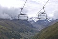 Chairlift without seats in the Tyrolian Alps, Austria.
