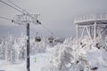 Chairlift in the ski resort `Mountain Belaya`. Russia