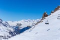 Chairlift on a ski resort. Tignes, France Royalty Free Stock Photo