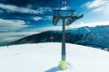 Chairlift for skiers on a rope Royalty Free Stock Photo