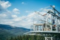 Chairlift in summer mountains