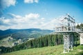 Chairlift in summer mountains