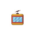 Chairlift vector line flat icon Royalty Free Stock Photo