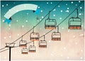 Chairlift winter sport background