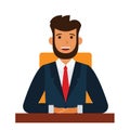 Chairman of the board cartoon flat vector illustration concept