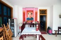 Chairman Mao poster inside a Chinese dining room