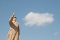 Chairman mao statue in front of blue sky Royalty Free Stock Photo