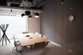Chairs Around Boardroom Table In Empty Modern Meeting Room Royalty Free Stock Photo