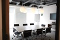 Chairs Around Boardroom Table In Empty Modern Meeting Room Royalty Free Stock Photo