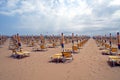 Chairs, beach chairs and umbrellas closed Royalty Free Stock Photo