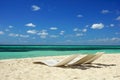 Chairs on the beach, Cozumel, Mexico