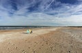 chairs on beach day time Royalty Free Stock Photo