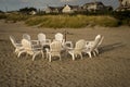 Chairs in a circle on the beach Royalty Free Stock Photo