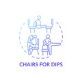 Chairs for dips concept icon Royalty Free Stock Photo