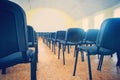 Chairs in the empty room for performances