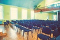 Chairs in the empty room for performances Royalty Free Stock Photo