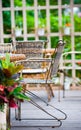 Chairs in garden Royalty Free Stock Photo