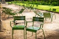 Chairs at the gardens in Paris