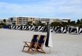Chairs at the Gulf of Mexico in St Pete Beach, Florida Royalty Free Stock Photo