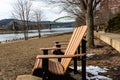 Chairs in Heritage Port park in Wheeling