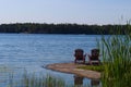 Chairs looking over beautiful lake view