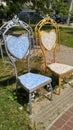 chairs of love Zatoka Ukraine Royalty Free Stock Photo