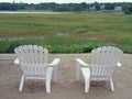 Chairs and marsh Royalty Free Stock Photo