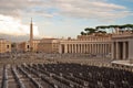 Chairs and Obelisk in Piazza san Pietro - Vatican Royalty Free Stock Photo