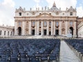 Chairs on piazza San Pietro in Vatican city Royalty Free Stock Photo
