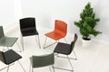 Chairs prepared for group therapy session in office. Royalty Free Stock Photo