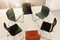 Chairs prepared for group therapy session in office Royalty Free Stock Photo