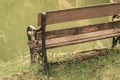 Chairs beside the river in the park. Royalty Free Stock Photo