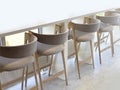 chairs in a row with a bar counter Royalty Free Stock Photo